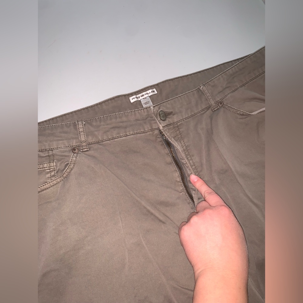 Peter Millar Mens Khaki Tan Brown Casual Straight Leg Trousers Pants 42 Preppy - Picture 5 of 7